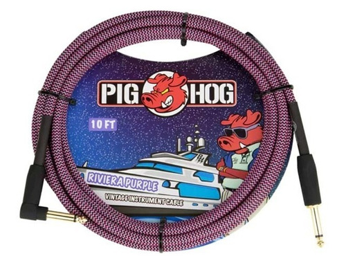 Pig Hog Cable P Guitarra, Bajo  Riviera Purple 3m