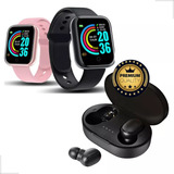 Kit Relógio Smartwatch D20 Masculino Feminino + Fone Ouvido 