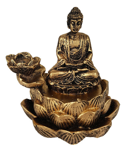 Incensario Cascata Flor De Lotus Buda Hindu Mini + Brinde