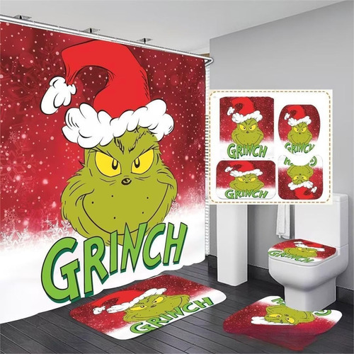 4pcs Juego De Baño De Navidad Multitud De Motivos