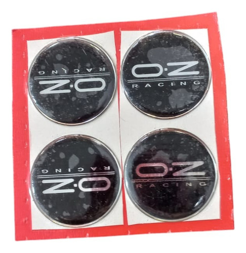 Logo Centro De Llanta  Oz  Negro  49mm Blister X 4