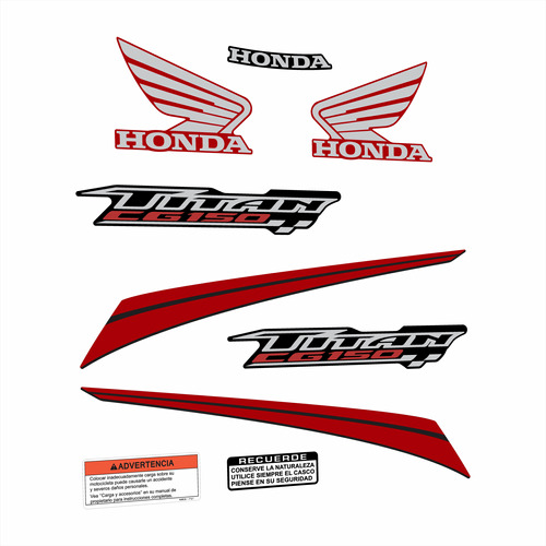 Calcos Honda Cg Titan 150 New Kit Moto Roja
