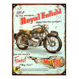 Chapa Publicidad Antigua Royal Enfield 1954 Meteor 700 L283