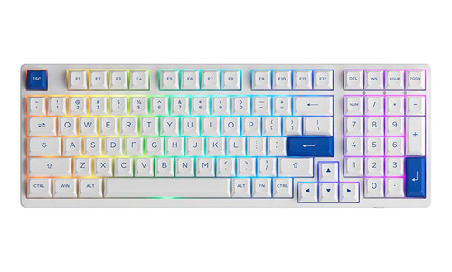 Teclado Mecânico Akko Blue On White 3098n Switch Flame Red