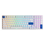 Teclado Mecânico Akko Blue On White 3098n Switch Flame Red