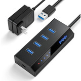 Concentrador Usb 3.0 Alimentado, Divisor Usb 3.0 De 4 P...