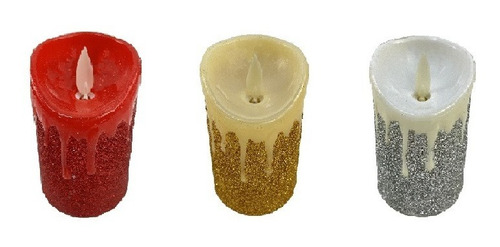 Pack 6 Velas Led Efecto Llama Movible Luz Cálida Escarchada