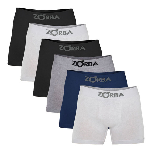 Kit 6 Cuecas Boxer Algodão Masculino Box Sem Costura Zorba