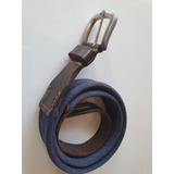 Cinturon Azul Con Apliques Cuero Heb. Metal Kevingston Nº 85