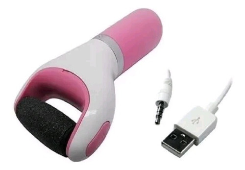 Lixa Pés Esfoliador Recarregável Usb + 1 Refil Rosa