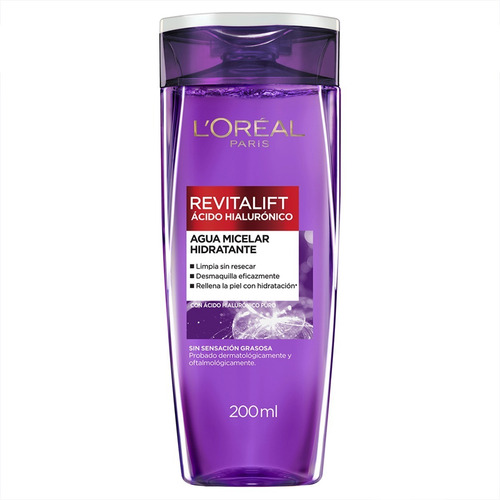 Agua Micelar L'oreal Paris Con Ácido Hialurónico 200ml