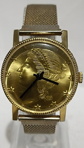Hermoso Reloj Moneda Liberty De Cuerda No Rolex