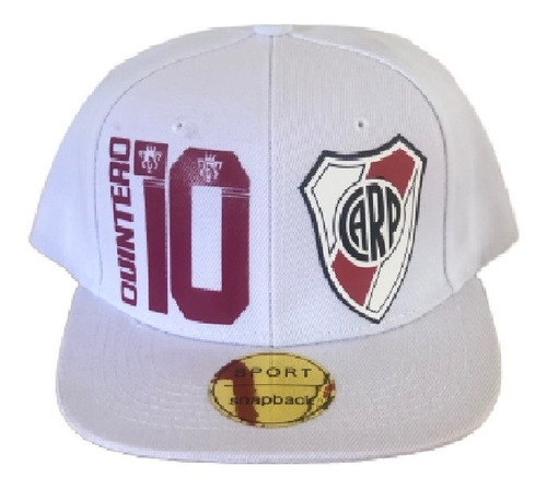 Gorra Plana Blanca Quintero #10  River Plate 