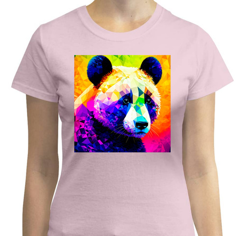 Playera Panda Colorido - Geométrico - Oso - Moda