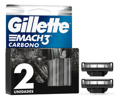 Repuesto Máquina De Afeitar Gillette Mach3 Carbono 2 Un