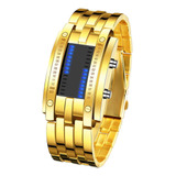 Reloj Para Hombre Tiempo Binario Pantalla Led 50m Banda De A