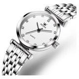 Reloj Olves Mujer Acero Inoxidable Original Blanco Puro