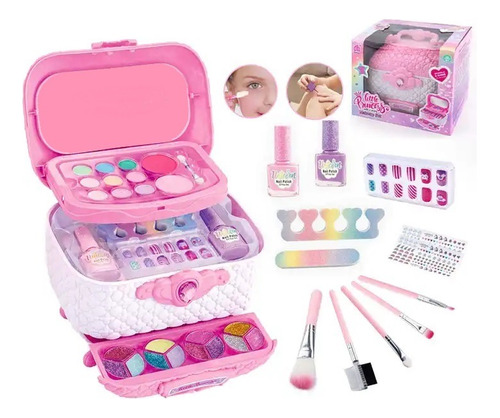 Maquillaje Real Para Niñas, Lavable Y No Tóxico Maleta 1246