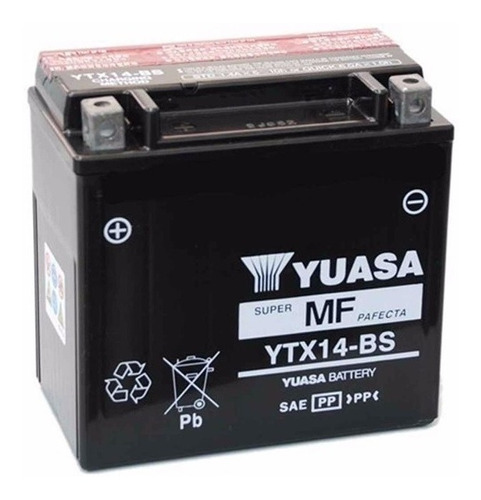 Bateria Gel Yuasa Ytx14-bs Gel 12v 12ah Bmw F650 Vzh Srl