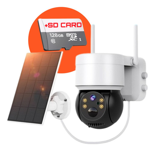 Câmera Segurança Zoom4x Energia Solar Wifi 4g + Cartão 128gb