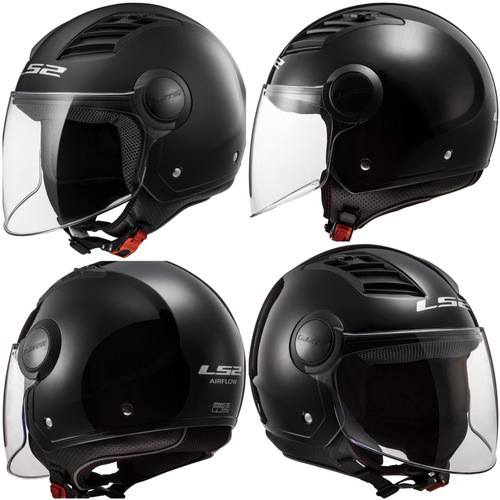 Casco Moto Ls2 Abierto 562 Airflow Verano Negro Mate Scooter