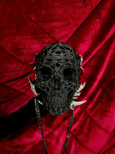 Bolso Calavera Voronoid Style En 3d