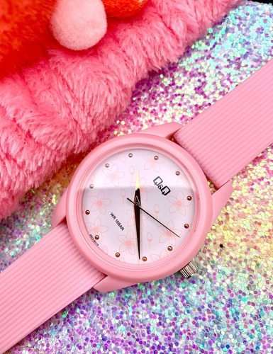 Reloj Qyq Mujer Flores Pulso Goma Sumergible + Envio