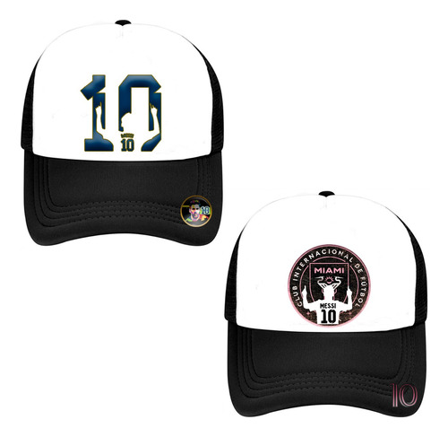 Pack Gorros Jockey Messi Miami, Unisex, Chicos Y Grandes