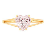 Clara Pucci Anillo 4 Quilates Con Diamante Rosa Con Diamante