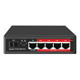 Switch Ethernet Poe 5 Puertos Gigabit, 4 Poe+ @52w, Vlan, 80