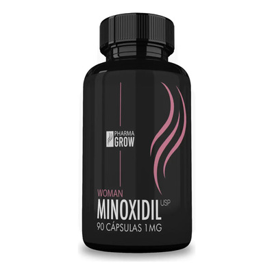 Pharma Grow® Minoxidil 1 Mg Oral 90 Cápsulas | Tratamiento Anticaída Capilar | Promueve Crecimiento Y Fortalecimiento Para Cabello En Mujeres. | Meses sin interés