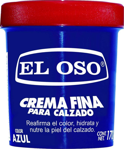 Grasa Crema Fina Para Calzado El Oso Color Azul 170g E-full