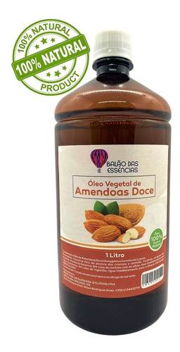 Óleo De Amêndoas Doce 100% Puro - 1 Litro