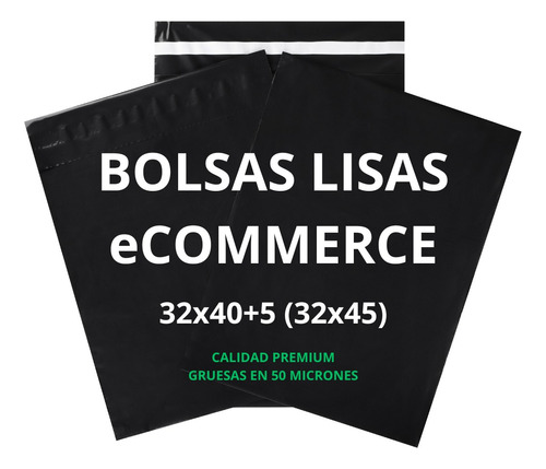 Bolsa Sobre E Commerce Negras 32x45 N°2 Calidad Premium X100