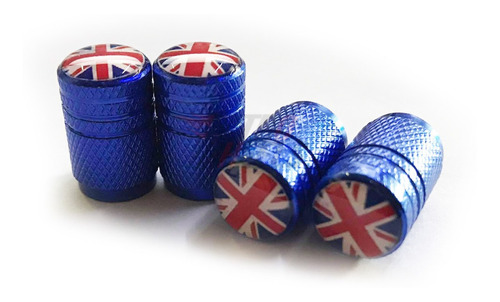 Set 4 Tapas Aire Llanta Mini Cooper England Azul Universal