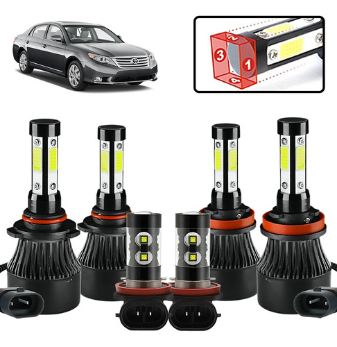 Para Toyota Kit Focos Led De 4 Lados Luz Alta/baja/niebla