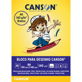 Bloco Papel Canson Desenho Escolar Branco A6 140g 20 Folhas