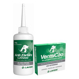 1 Gel Anti Tártaro Lavizoo + 4cp Vermicão Vermifugo P/ Cães