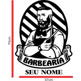 Adesivo Barbearia Barbeiro Salão Porta Vidro Parede N°131.1