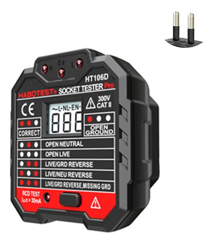 Pantalla Del Probador Diferencial Tester De Enchufes