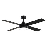 Ventilador Alphaled Negro Mate 132 Cm 3 Tonos De Luz 6 Vel 