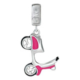 Dije Plata S925 Motoneta Rosa Vespa Calidad Premium 