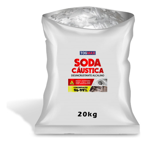 Soda Cáustica 20kg Escama Desentupir Pias/vasos/encanamentos