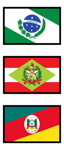 Kit Estados Região Sul Mini Bandeira Bordada Mochileiro