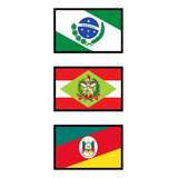 Kit Estados Região Sul Mini Bandeira Bordada Mochileiro
