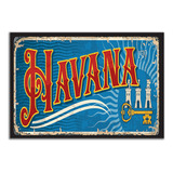 Cartel De Metal Vintage Ciudad Havana Lm17
