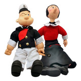 Pareja Popeye Y Oliva Muñecos Retro Vinil Y Tela