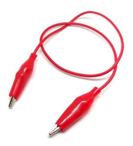 Conector Pinza Caiman Con Cable 30cm - Rojo