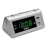Sharp Reloj Despertador Para Dormitorios, Carga Usb-c Súper