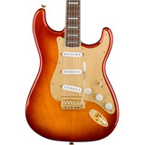 Guitarra Eléctrica Squier 0379410547 Strato Gold Edition Color Naranja Material Del Diapasón Maple Orientación De La Mano Diestro